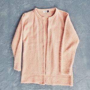 Jon & Anna Light Pink/Orange Fuzzy Open Front Long Sleeve Cardigan Sweater